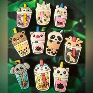FIRM PRICE SALE 10 Animals W/ Drinks Croc Charms Jibbit Shoe Charm
